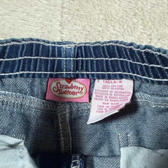 Vintage Y2K Strawberry Shortcake Embroidered Kids Bootcut Jeans - Picture 5 of 9